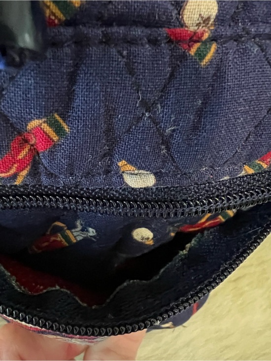 Vintage VERA BRADLEY Giolf Navy Backpack Sling USA Drawstring Red Blue Quilted main image 14